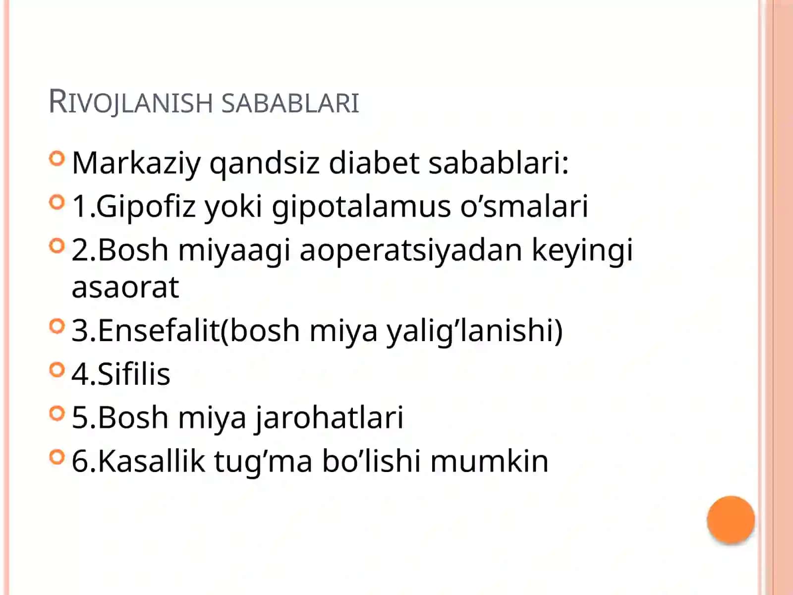 Qandsiz diabet turlari va sabablari 3