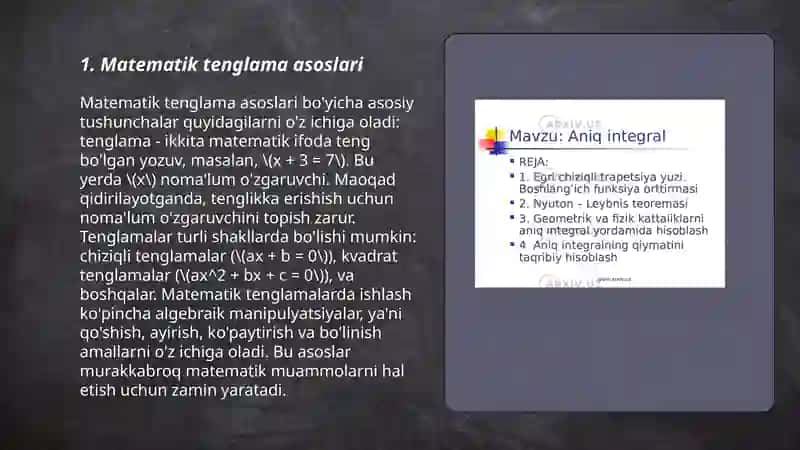 EKVIVALENT BIRLIKLARNI HISOBLASH 3