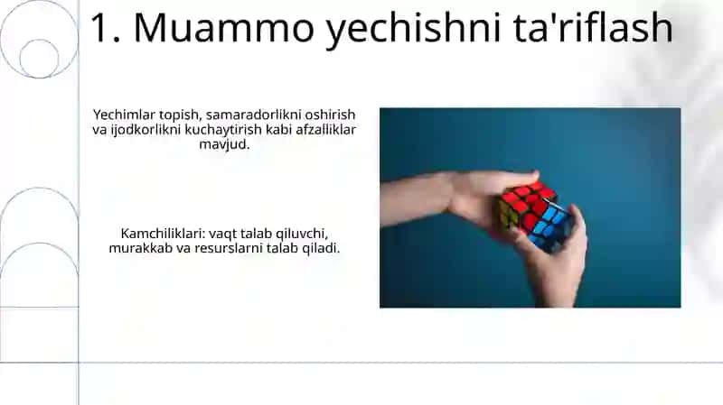 Umumiy usulda masalalar yechishning yutug va qiyinchiliklari 3