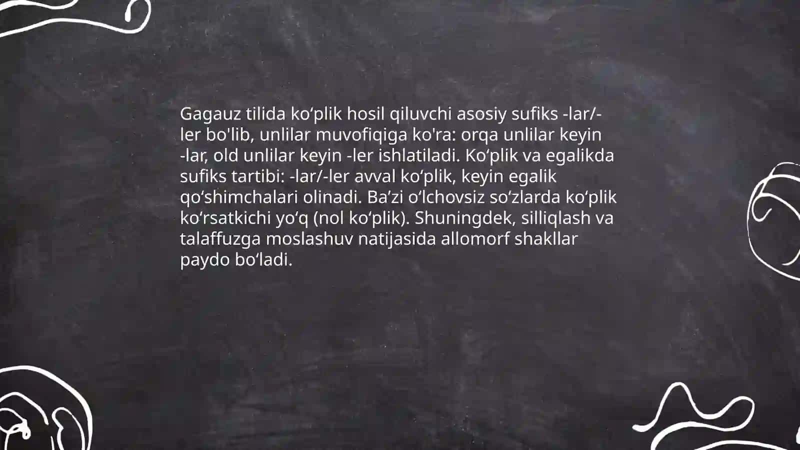 Gagauz tilida koʻplik son va egalik, kelishik kategoriyasi 3