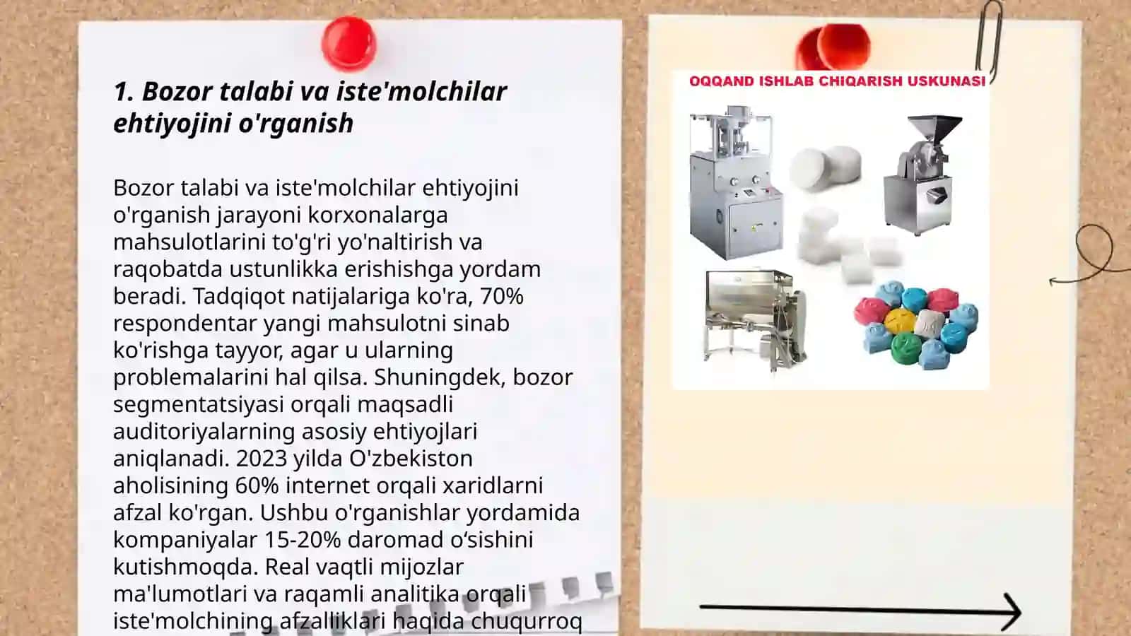 Maxsulot ishlab chiqarish va uni sotishni tahlili Xudoyberdiyeva Mahliyo 3