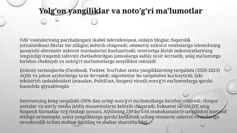 Media maydon va internet imkoniyatlari 3