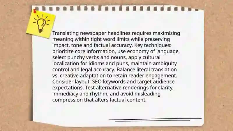 Translating newspapers and journalistic tests 3