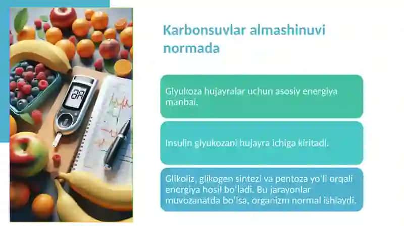 Qandli diabet va uning asoratlarini kelib chiqishida karbonsuvlar almashinuvi buzulishi 3