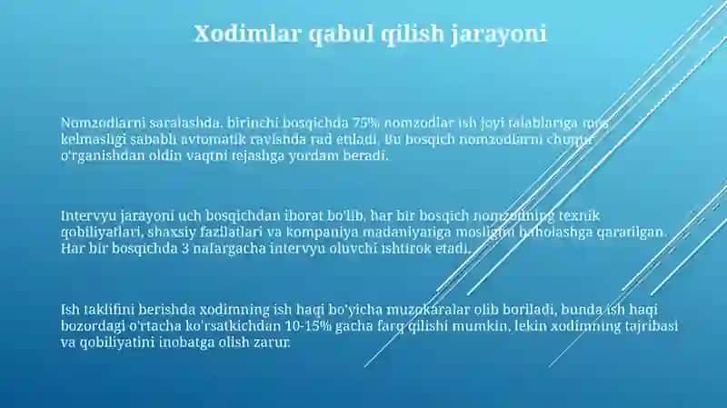 Ishga qabul qilish va Xodimlarga rahbarlik qilish 3
