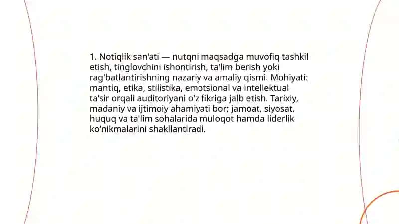 Notiqlik san'ati to'g'risida 3