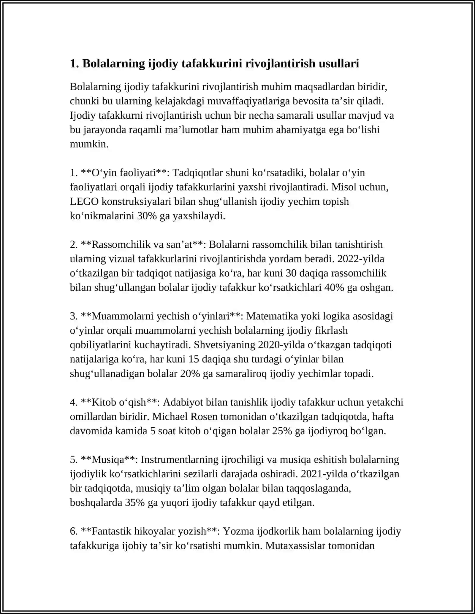 MAKTABGACHA TA'LIM TASHKILOTIDA BOLALARNI IJODIY FAOLIYATINI TASHKIL QILISH TEXNOLOGIYASI 3