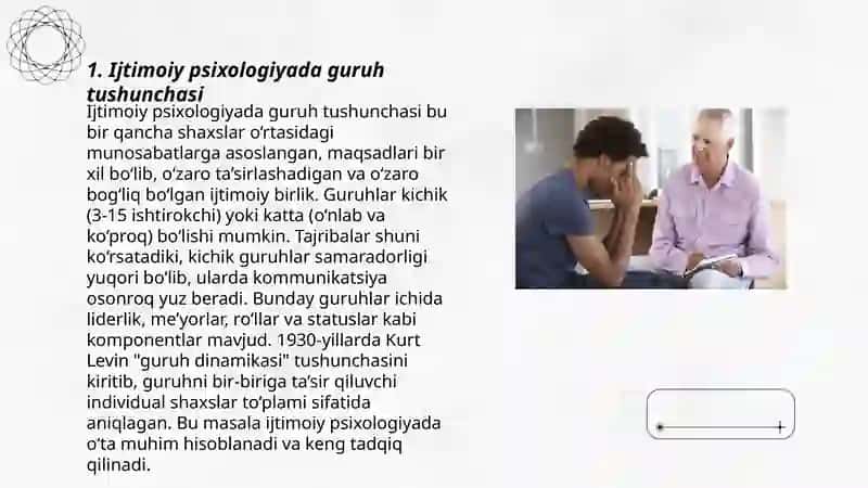 Ijtimoiy psixologiyada guruhlar muammosi. Etnik guruhlar psixologiyasi. Etnopsixologiya asoslari 3