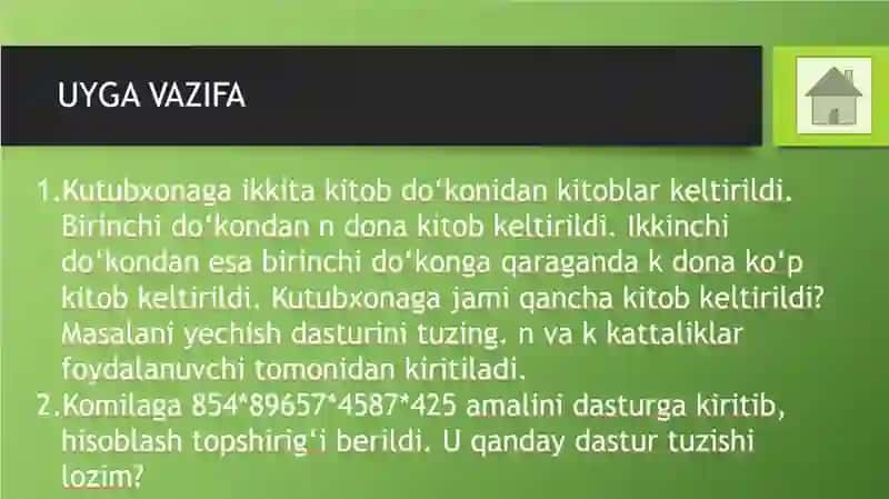 Uyg'uvazifalarni tekshirish 3