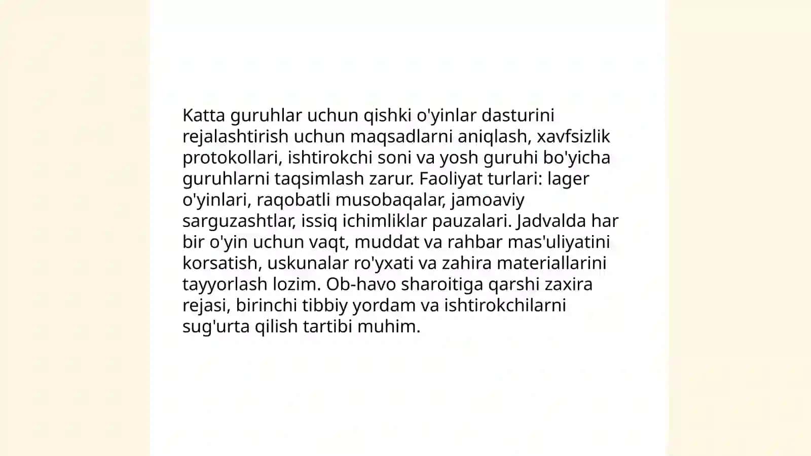 Katta guruhlarda qishki o'yinlarni tashkil etish 3