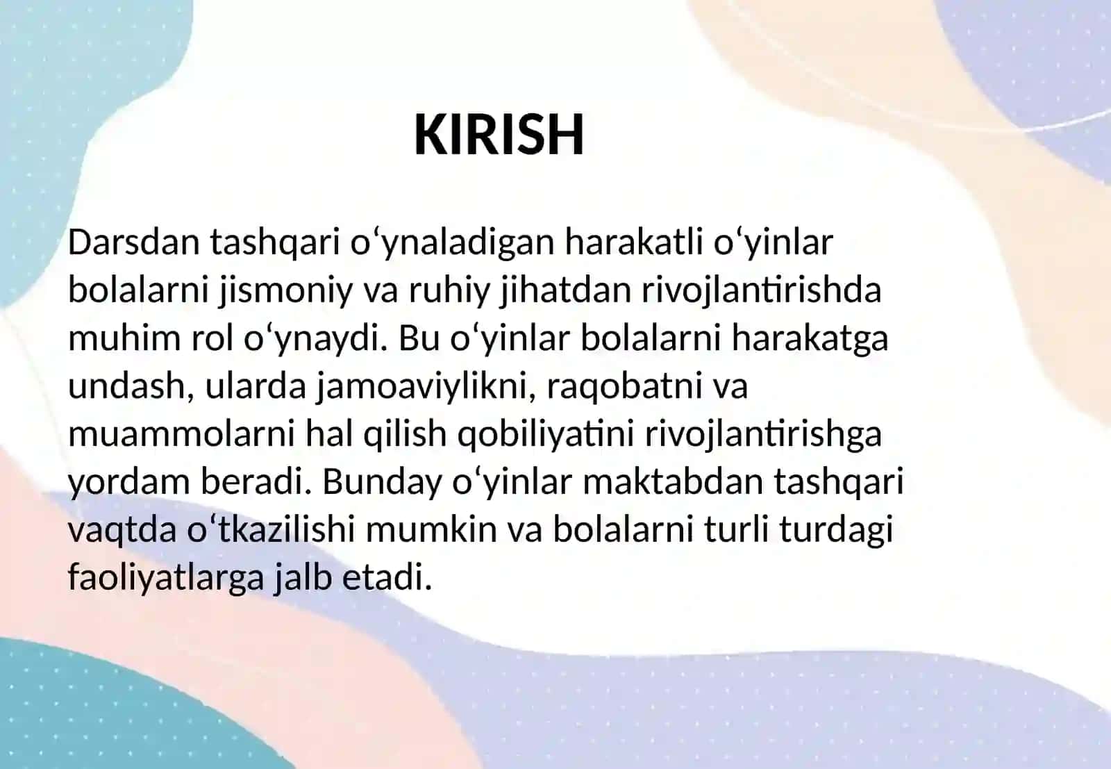 Darsdan tashqari o‘ynaladigan harakatli o‘yinlarni o‘tkazish 3
