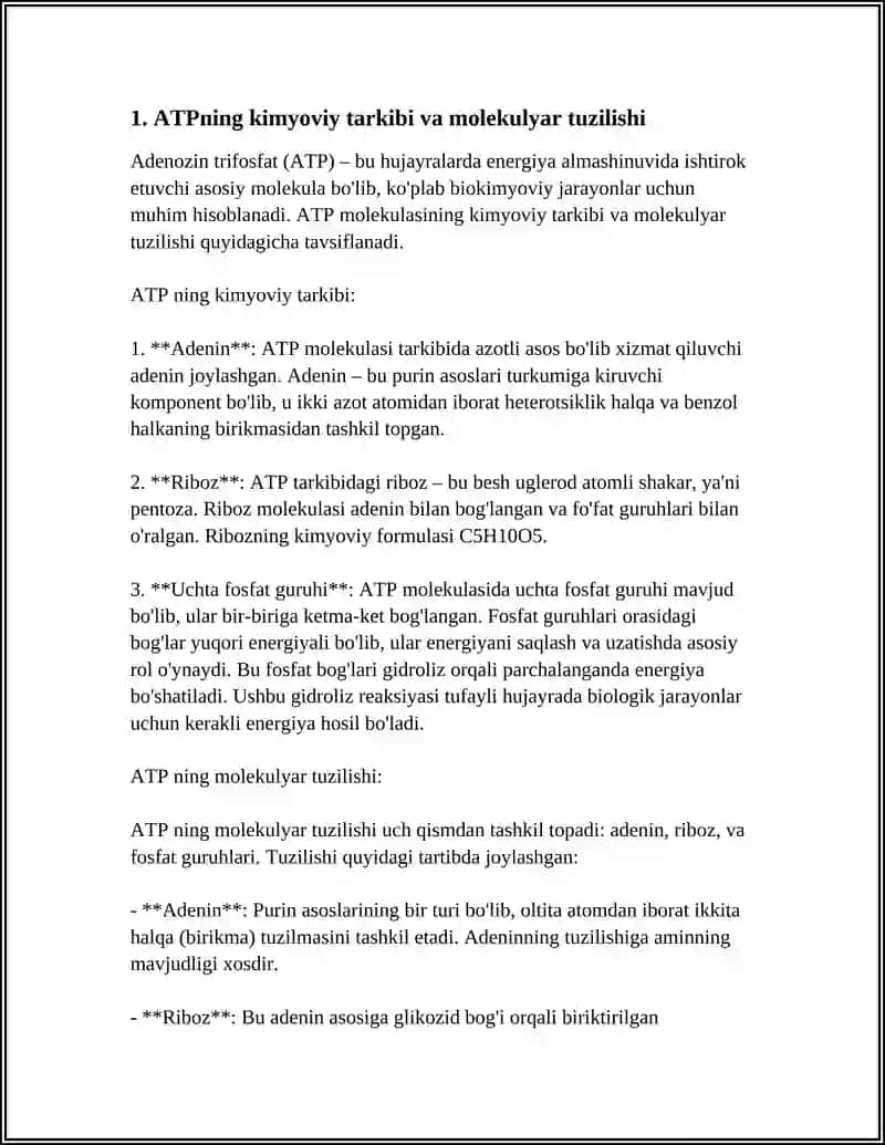 ATP- HUJAYRANING UNIVERSAL ENERGIYA VALYUTASI 3