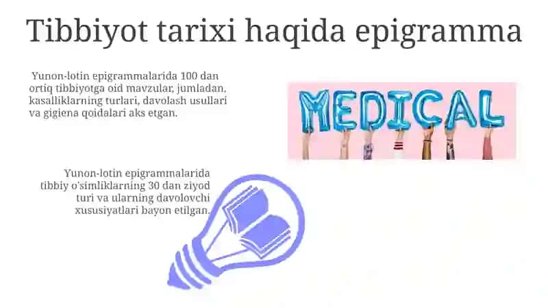 Yunon-lotin epigrammalarida tibbiyot va salomatlik 3