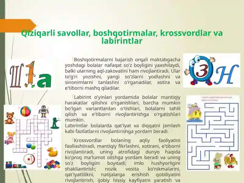 Maktabgacha yosh davrda aqliy qobilyatlarini rivojlantirish 3