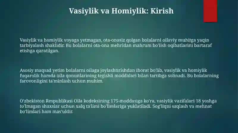 Vasiylik va homiylik 3