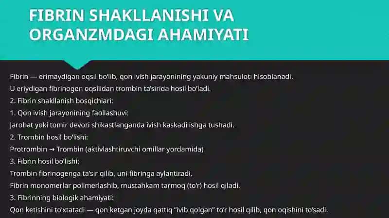 Fibrinoliz. Antikoagulyant Tizim 3