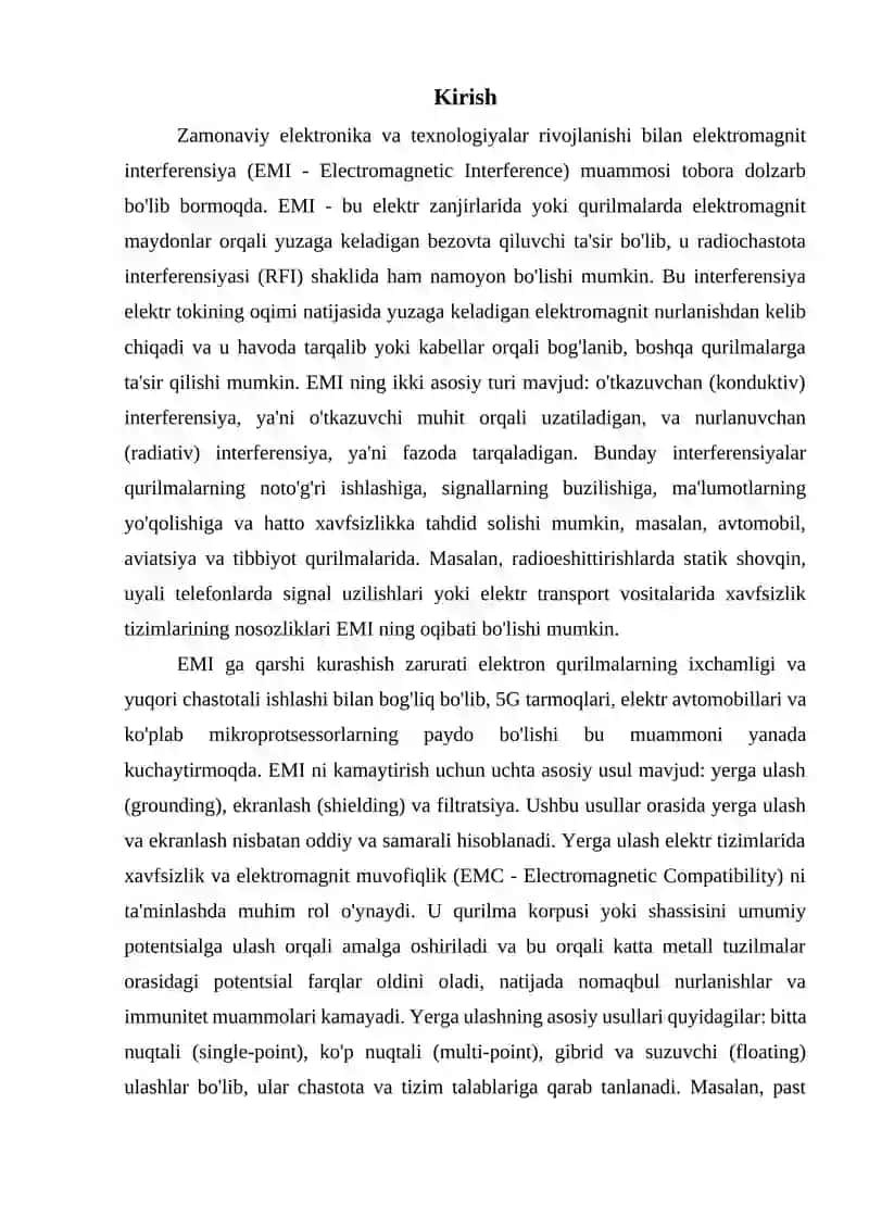 Elektromagnit interferensiyaga qarshi kurash usullari ekranlash va yerga ulash usullari 3
