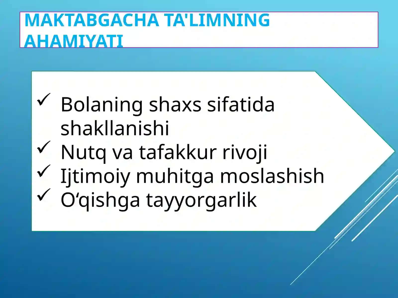 Rivojlangan mamlakatlarda maktabgacha ta'lim tizimi 3