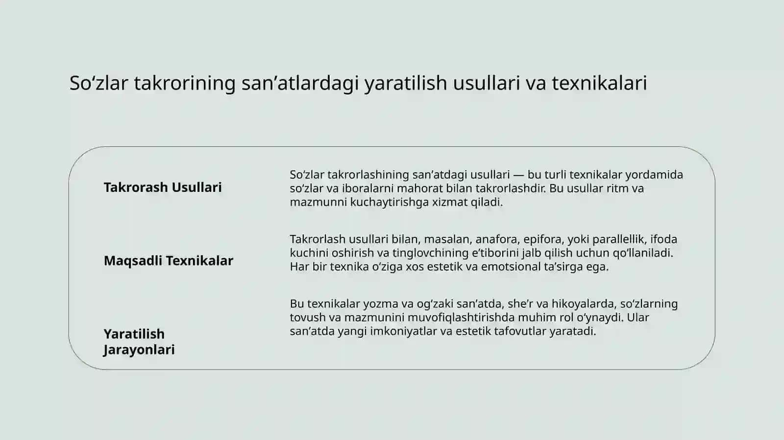 Soʻzlar takroriga asoslangan sanʼatlar 3