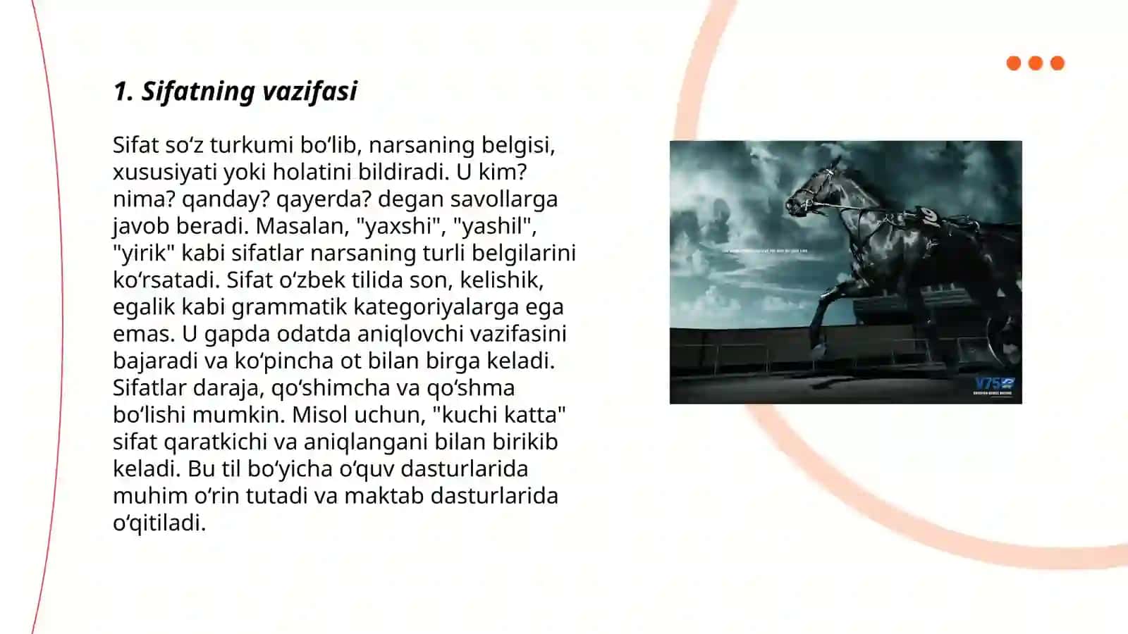 Sifatning otga bog’lanishi 3