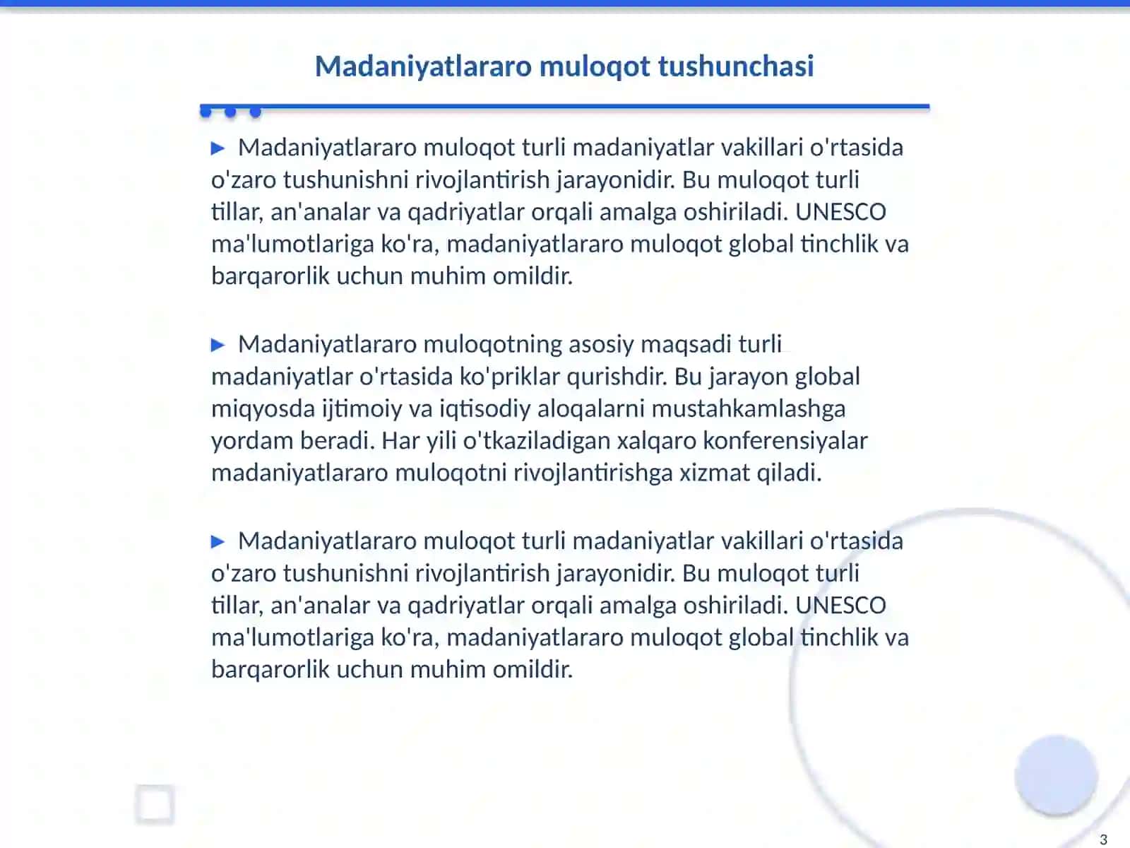 Madaniyatlar aro muloqot va xalqaro tan olinish 3