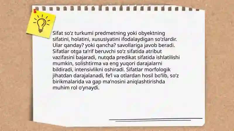 Sifat soʻz turkumi 3