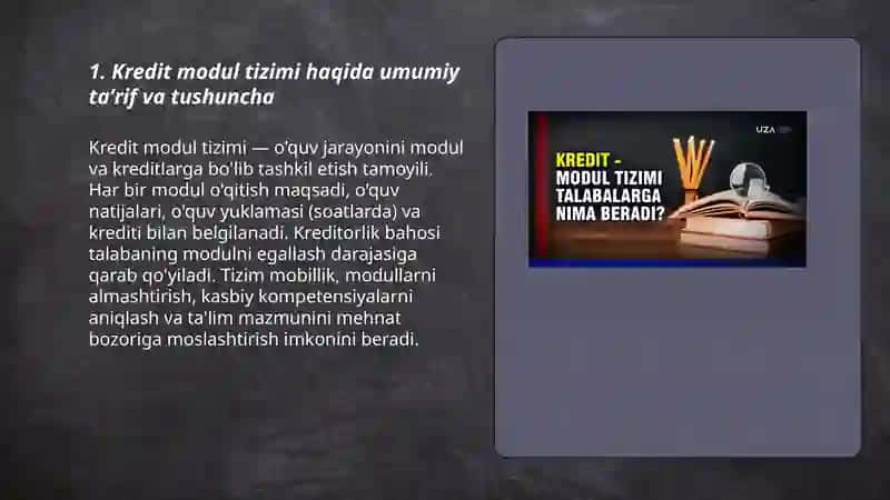 Kredit modul tizimi haqida tushuncha 3