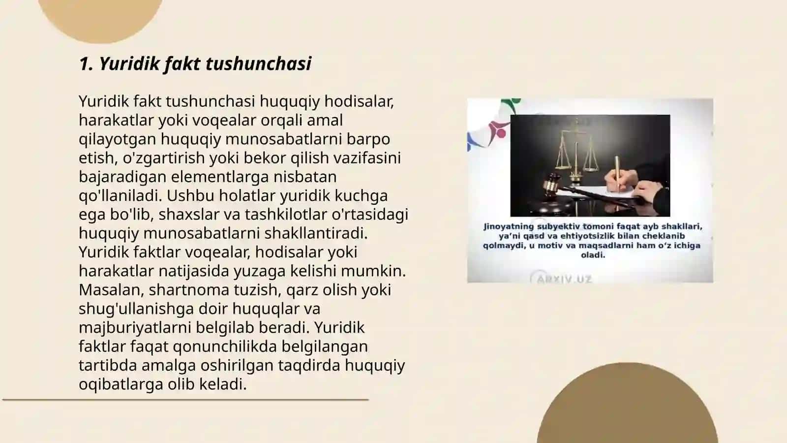 Yuridik fakt tushunchasi, turlari va belgilari 3