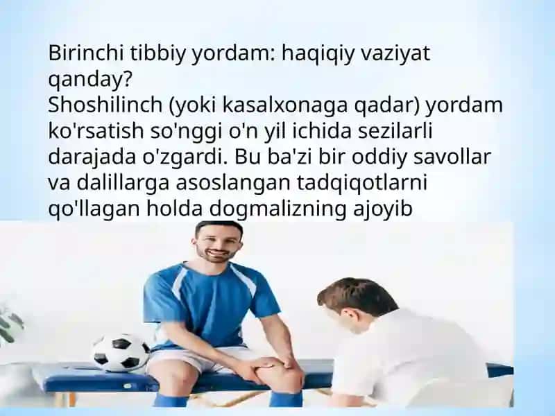 Sportda shoshilinch holat birlamchi yordam ko'rsatish 3