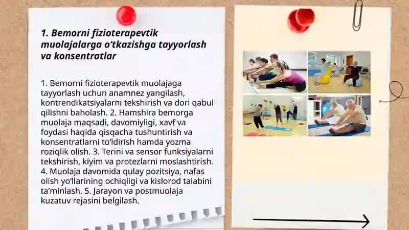Fizioterapevtik muolajalarni oʻtkazishda hamshiralik ishi 3