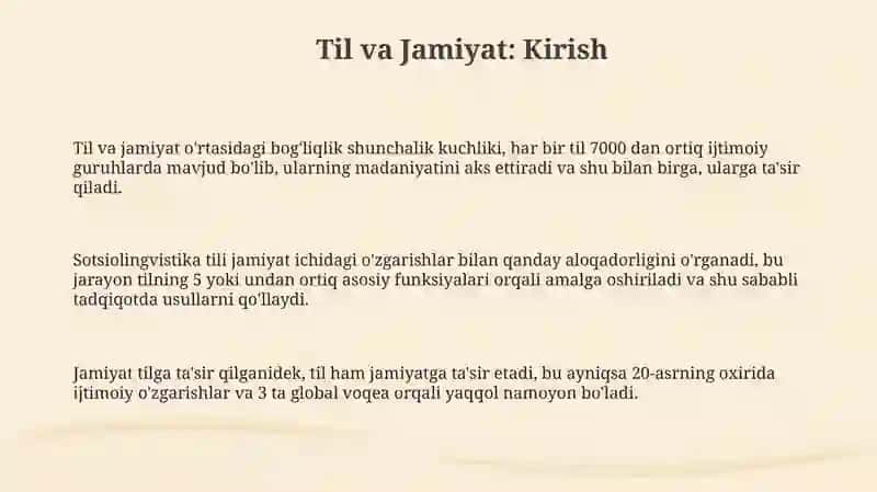Sotsiolingvistika: Asosiy tushunchalar va yo'nalishlar 3