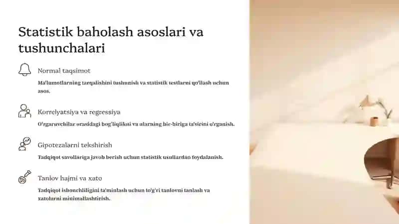 Statistik tadqiqotlar natijalarini baholash usullari 3