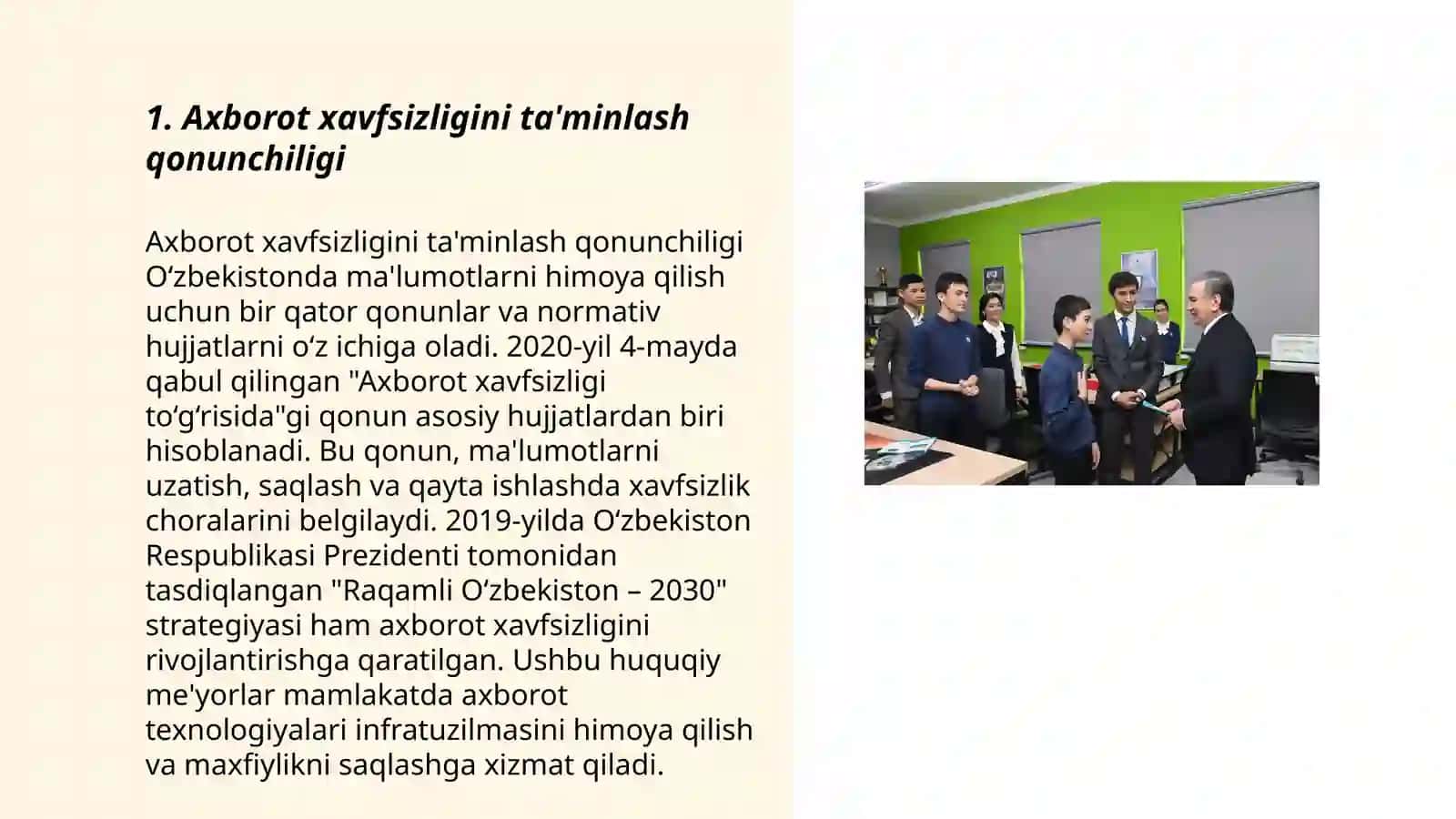 Axborot xavfsizligini taminlash qonunchligi 3