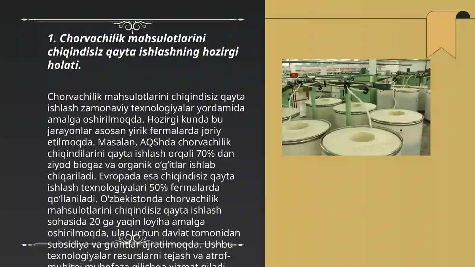 Chorvachilik mahsulotlarini chiqindisiz qayta ishlash muammolari 3