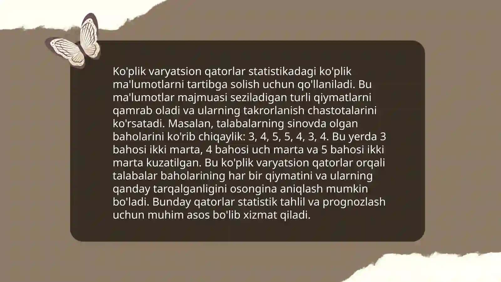Ko'plik varyatsion qatorlar 3