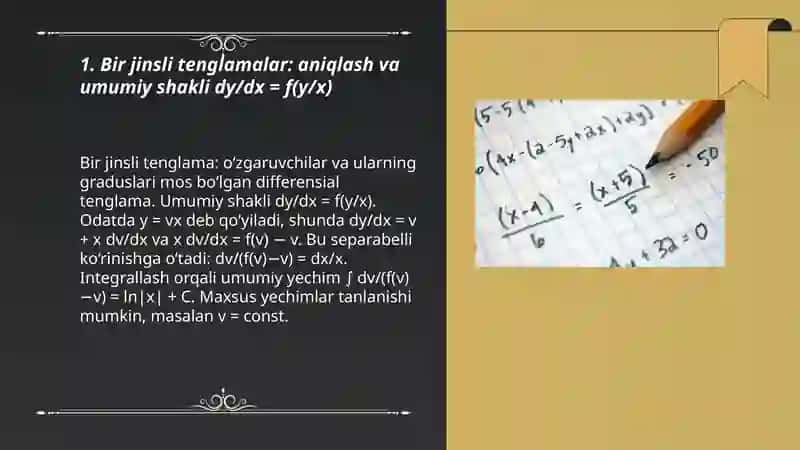 Bir jinsli tenglamalar 3