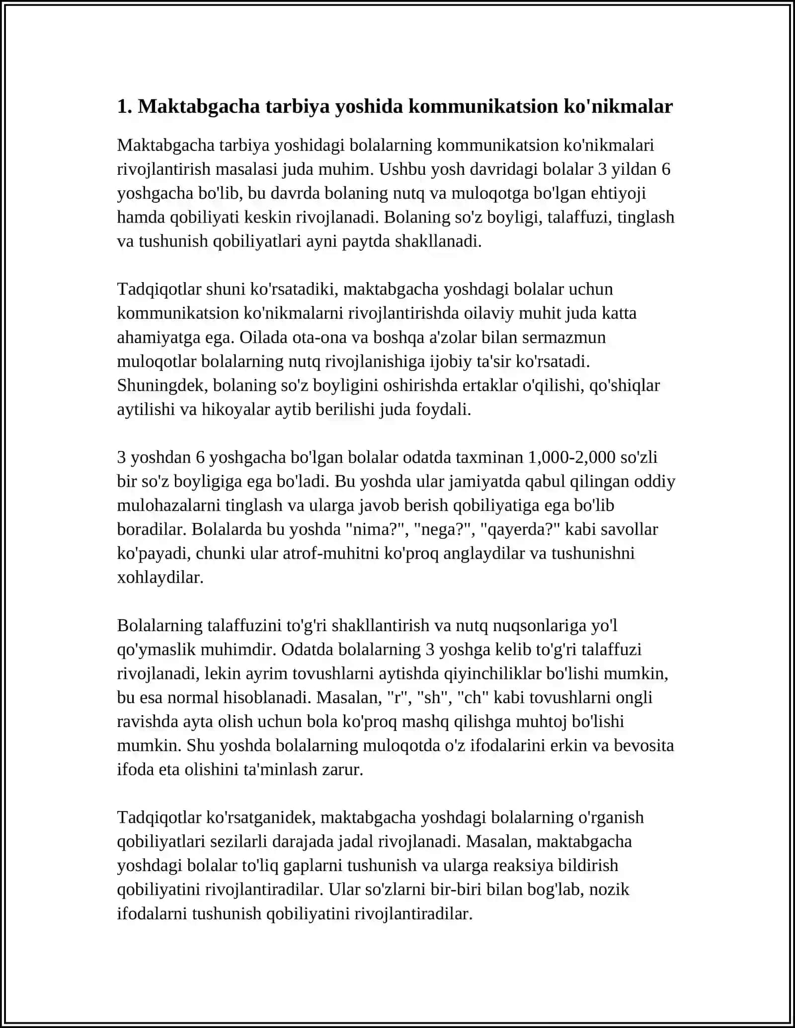 MAKTABGACHA TARBIYA YOSHIGA KATTALAR BILAN MUNOSABAT 3