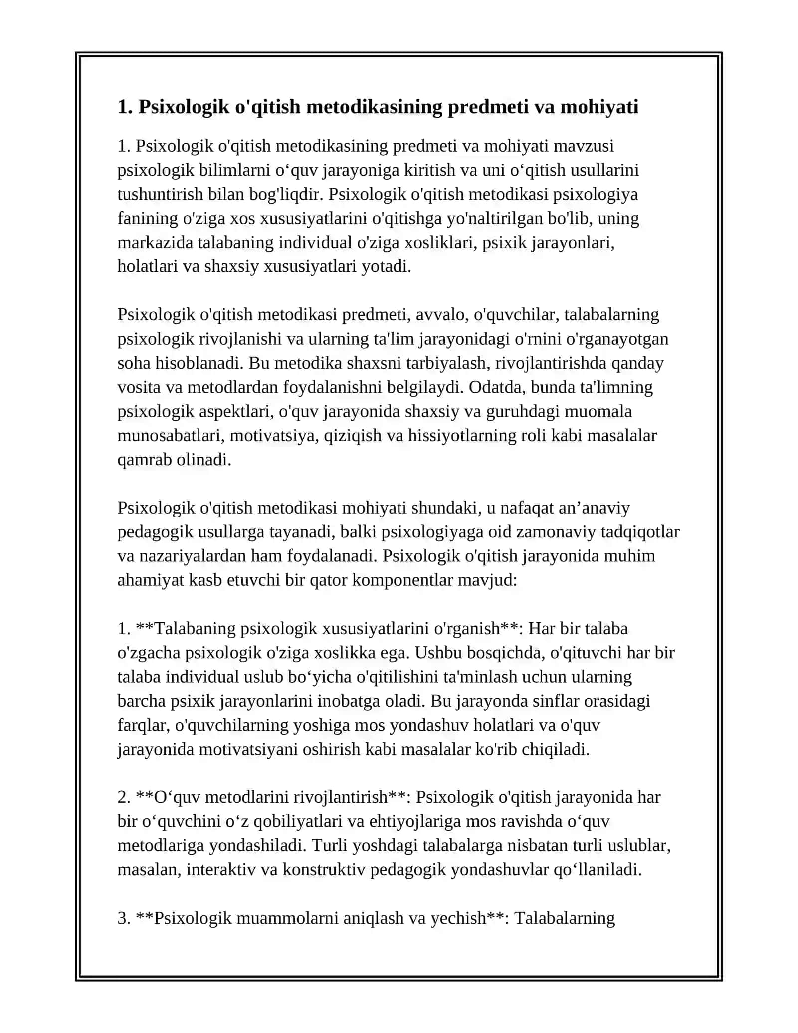PSIXALOGIK O'QITISH METODIKASI 3