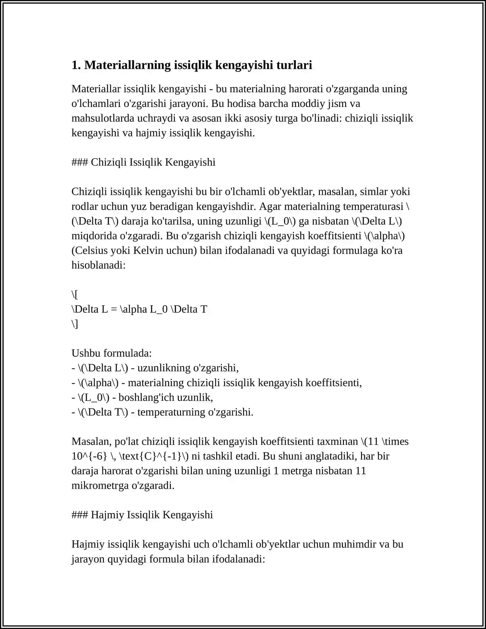 MATERIALLARNING ISSIQLIK KENGAYISHI 3