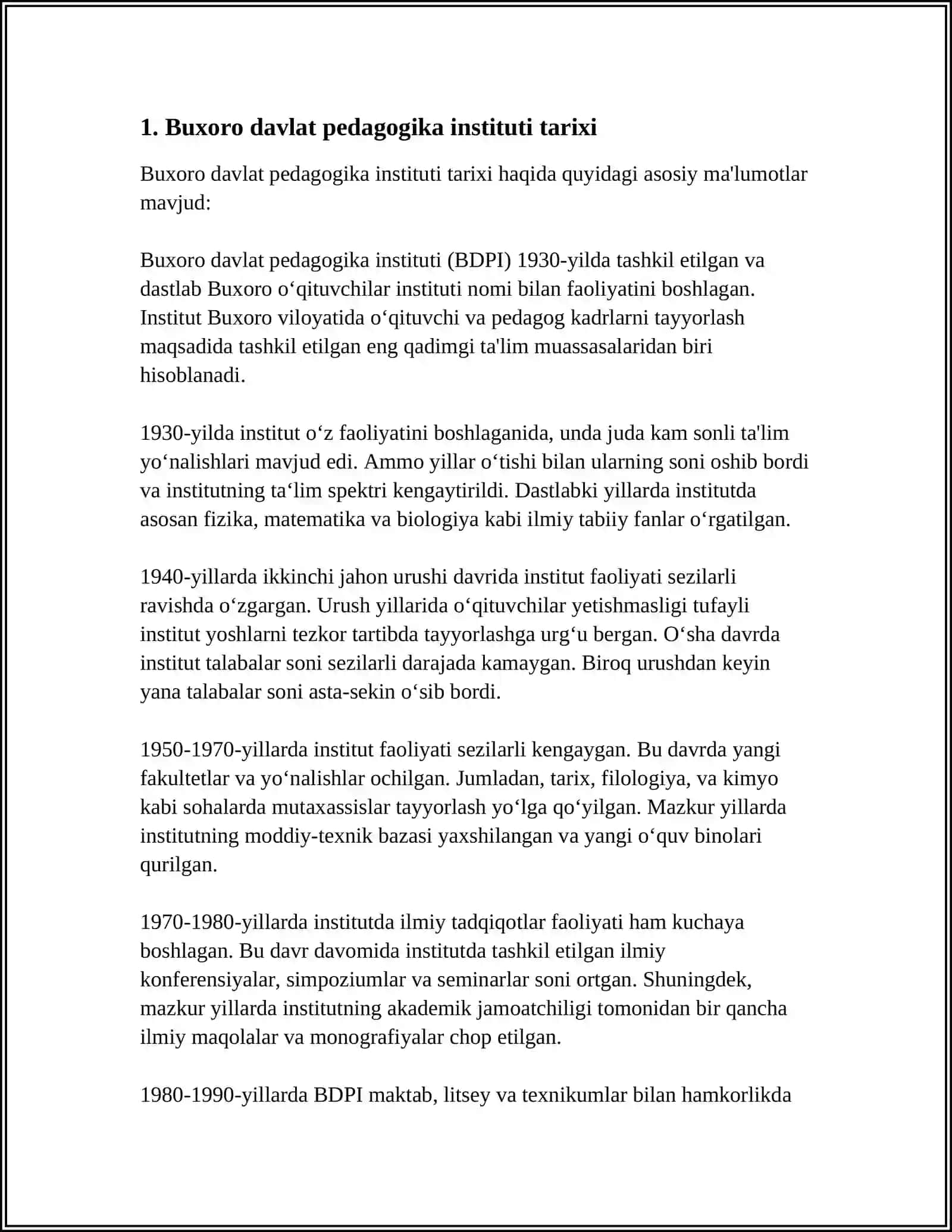 BUXORO DAVLAT PEDAGOGIGA INSTITUTI ANIQ VA TABIIY FANLAR FAKULTETI 3