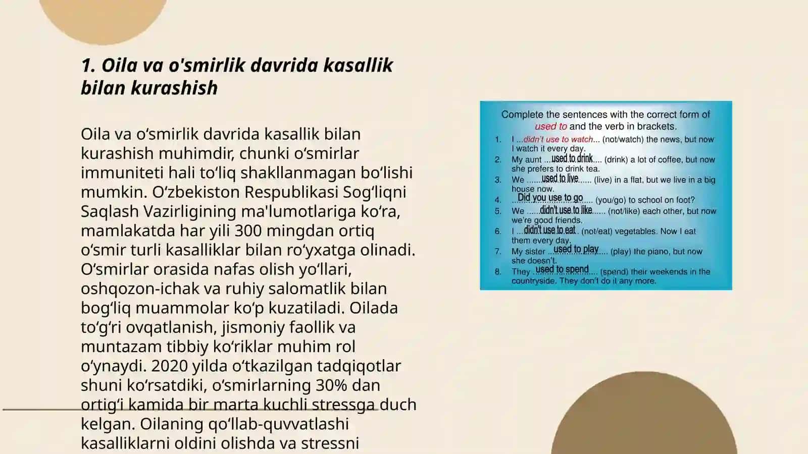 Bola yoki oʻsmirni, ayniqsa onkogemotologik kasallik profiliga moslashishida oila va maktabning oʻrni 3