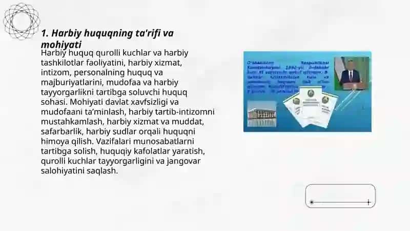 Harbiy huquqning O'zbekiston Respublikasi Qurolli Kuchlaridagi ijtimoiy roli 3