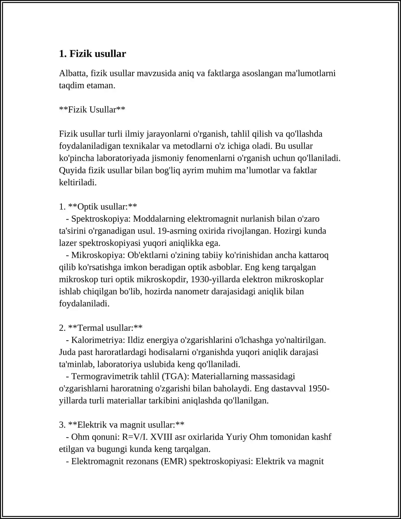 Fizik usullar 3