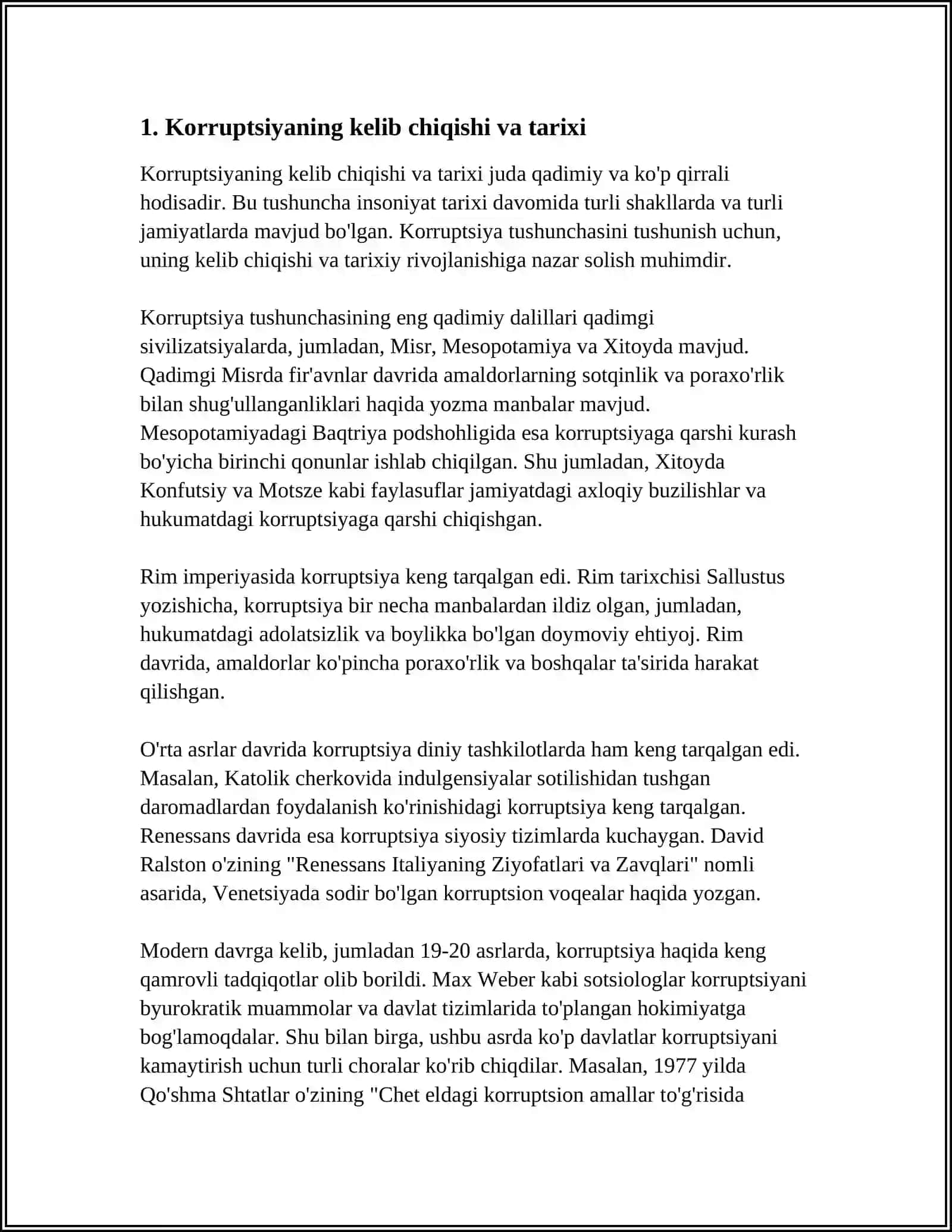 "KORRUPTSIYANING MAZMUN-MOHIYATI VA UNING OQIBATLARI" 3