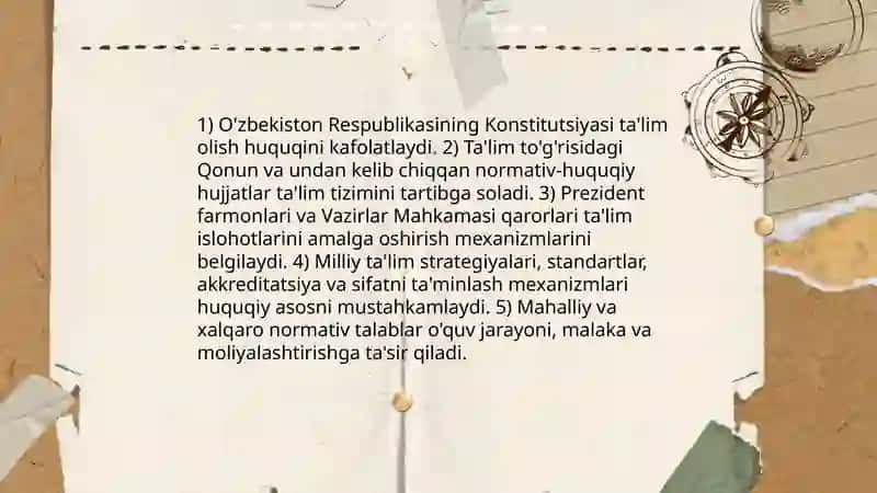 O'zbekiston Respublikasida ta'lim sohasidagi islohotlar 3