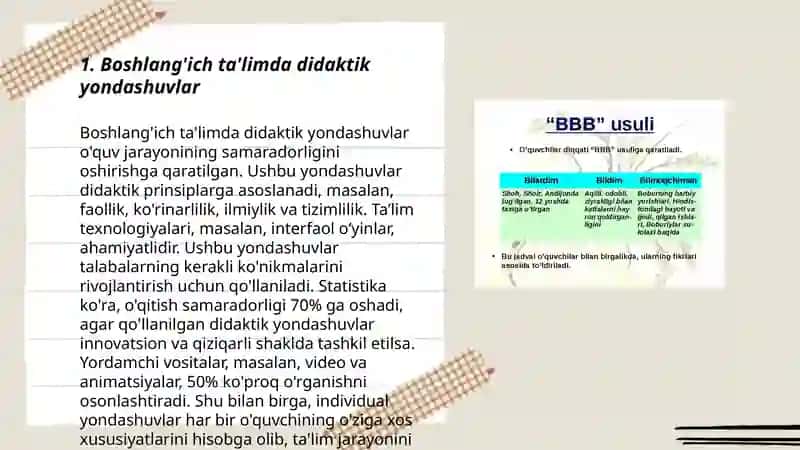 Boshlang'ich ta'limlarda didaktik metodlar haqida 3