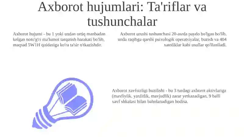 Axborot hujumlari: Tushunchalar, turlari va zaifliklar 3