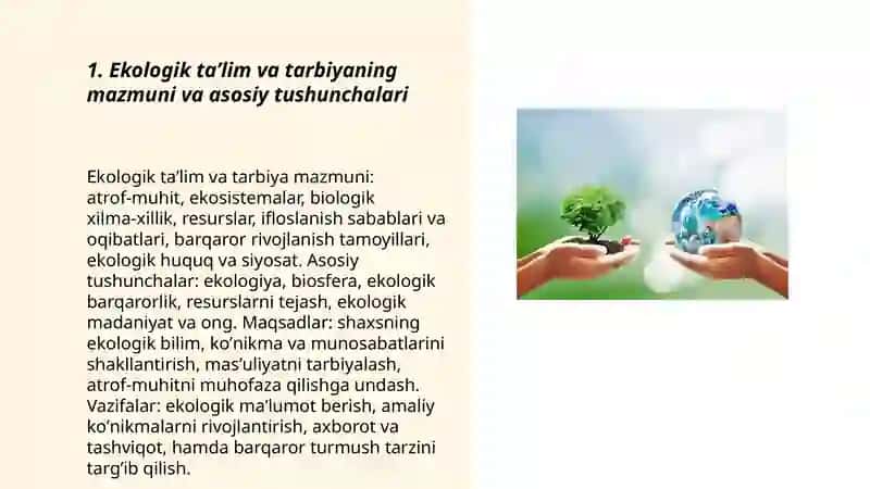 Ekologik taʼlim va tarbiyaning mazmun va vazifalari 3