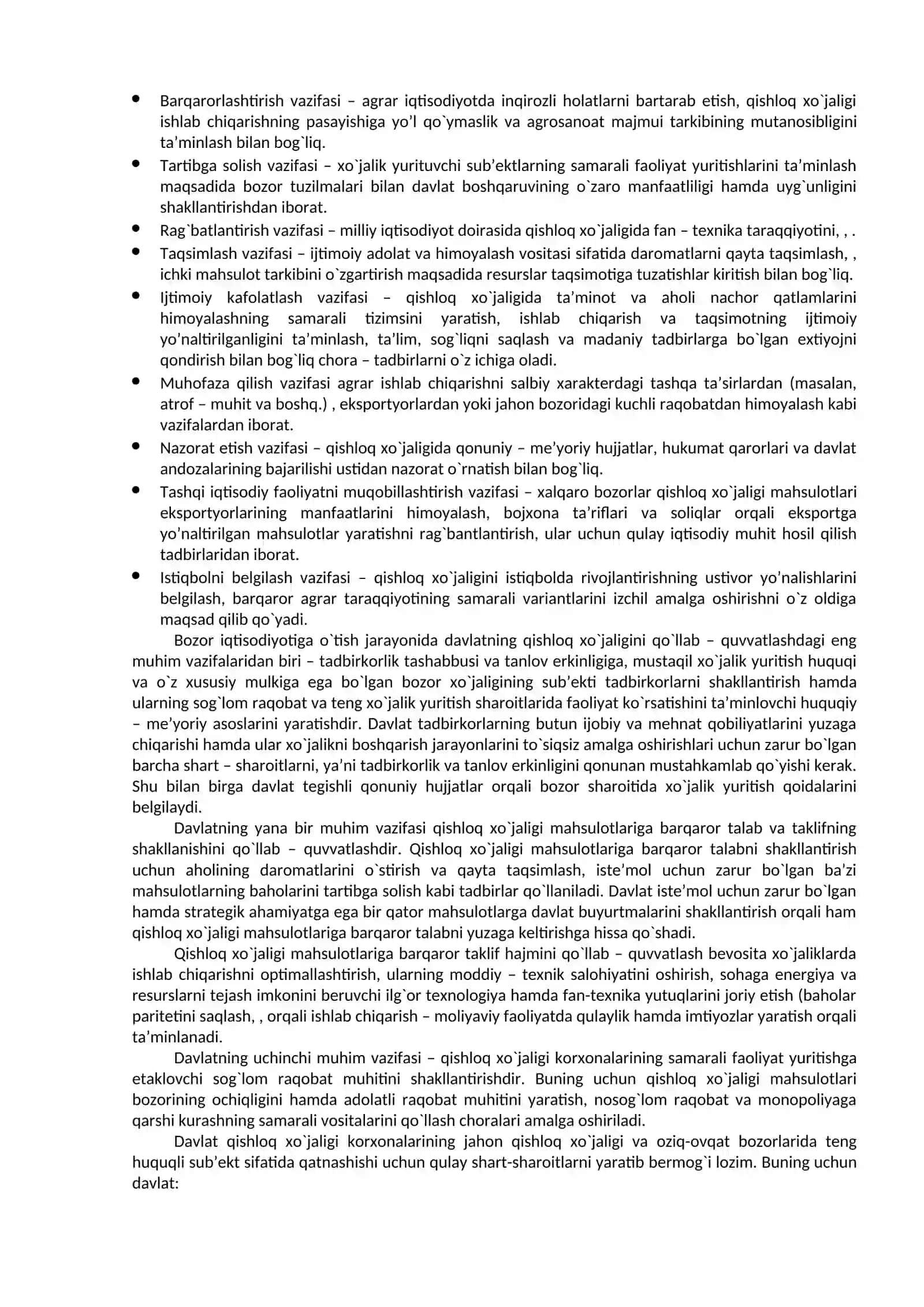 AGROSANOAT MAJMUASINI DAVLAT TOMONIDAN TARTIBGA SOLISh va QO`LLAB – QUVVATLASh 3