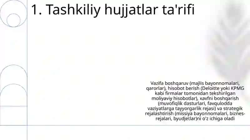 Tashkiliy hujjatlar oʻrni va ahamiyati 3
